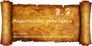 Mayerhoffer Henrietta névjegykártya