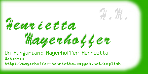 henrietta mayerhoffer business card